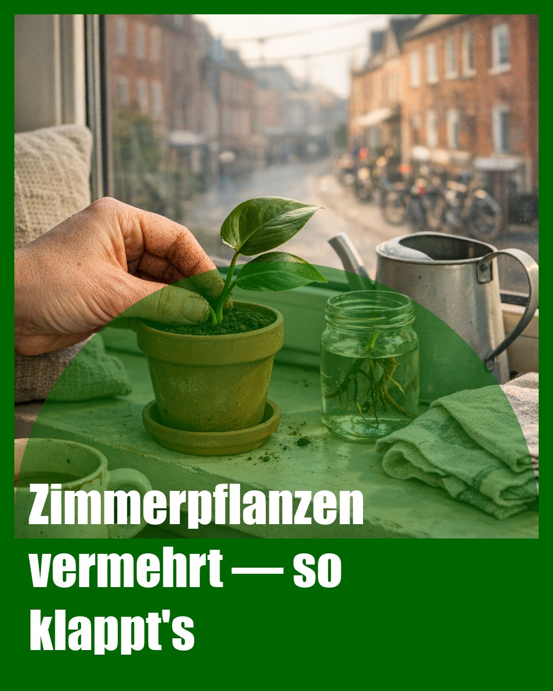 Foto: Stecklinge,Vermehrung,Fensterbank (KI generiert )