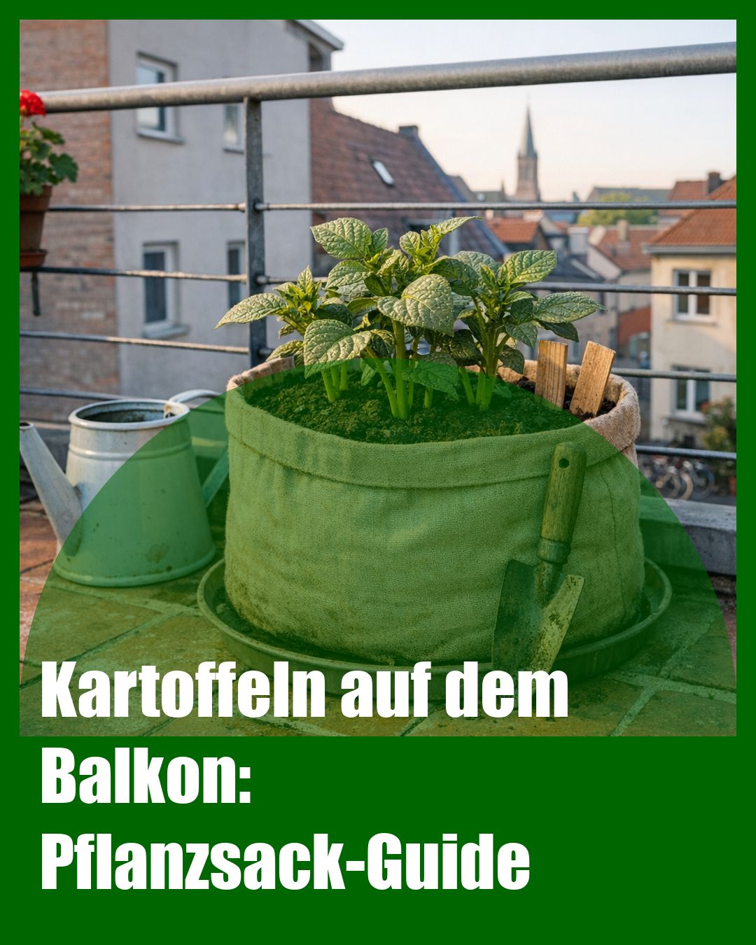 Foto: Pflanzsack,Kartoffeln,Balkon (KI generiert )
