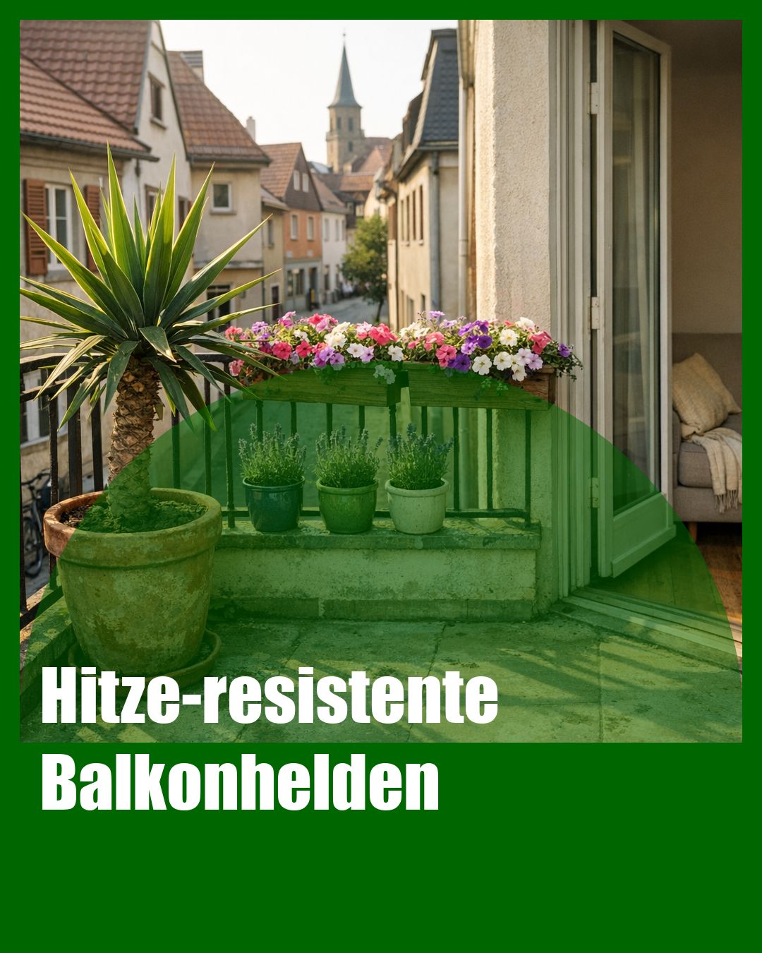 Foto: Yucca,Mediterrane Kräuter,Petunien (KI generiert )