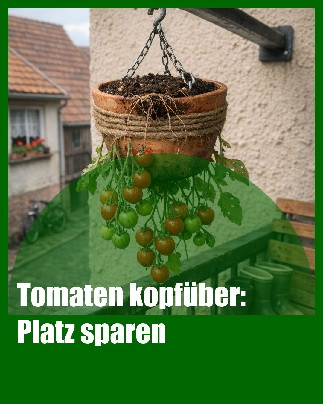 Foto: UpsideDown,Tomaten,Balkon (KI generiert )